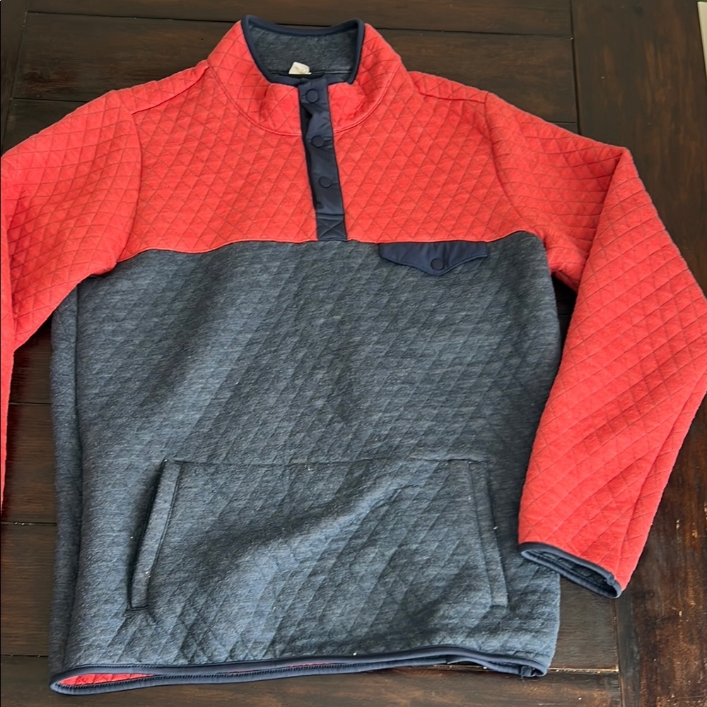 Men’s Marine Layer Quilted Red and Blue Pullover